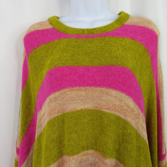 Free People Oversized Stripe Sweater Size Small Slouchy All About You Chenille - Picture 12 of 16